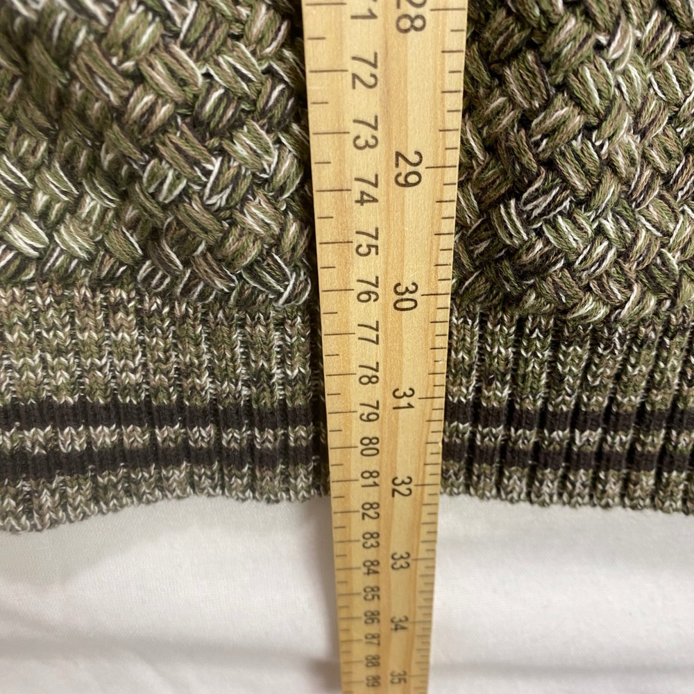 Carbon 2 Cobalt Mens Textured Knit 1/4 Zip Sweater‎ Olive Green XL 100 Cotton - Picture 7 of 9